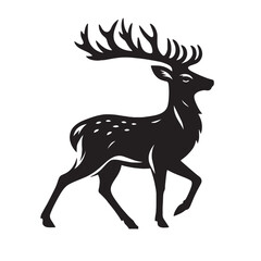 Deer and Sloth Silhouettes, Vintage Deer and Sloth Artwork,  Retro Sloth and Deer Vector