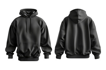 black tracksuit mockup with front and back views,
