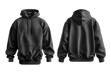black tracksuit mockup with front and back views,