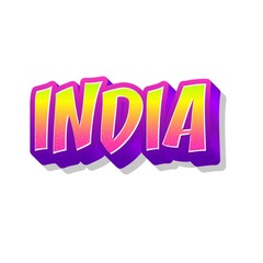 3D India text poster art