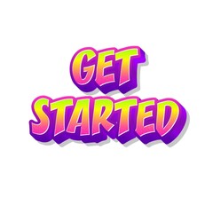 3D Get started text poster