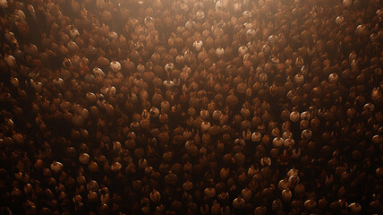 crowd of people top view, abstract, background texture full screen silhouettes of a group of people population - 767809347