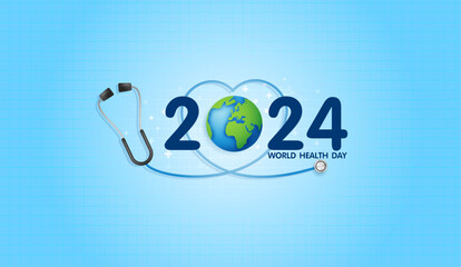 World Health Day is a global health awareness day celebrated every year on 7th April, 2024 health care medical science with icon digital technology world concept modern business. vector design.