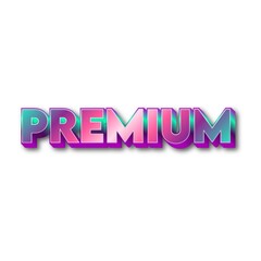 3D Premium text on white background