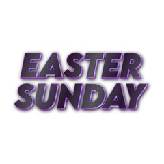 Easter sunday text on white background