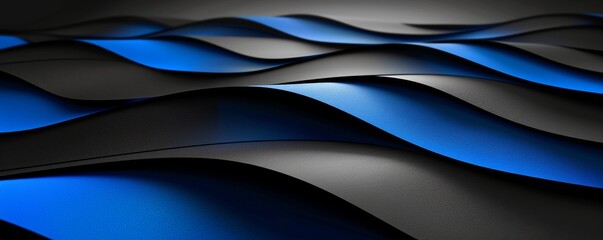 Create a modern, luxurious design with a premium black and blue background featuring elegant stripes, smooth gradients, and a cut paper effect.