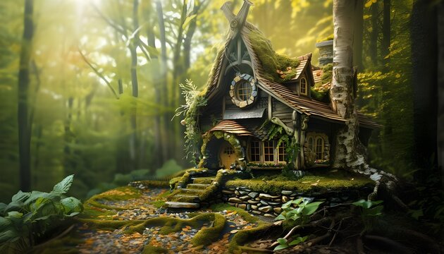Fantasy house in a wood
