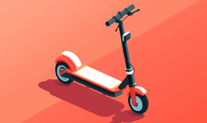 electric scooter isometric vector flat isolated illustration - obrazy, fototapety, plakaty