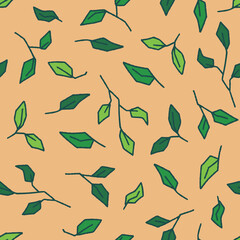 Leaves Seamless Pattern Vector illustration for Print, Wallpaper, Decoration.