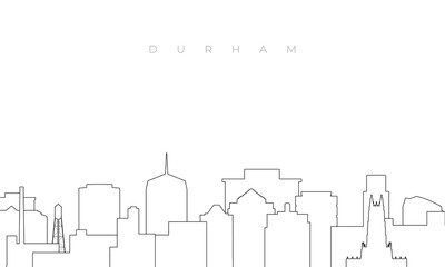 Outline Durham skyline. Trendy template with Durham buildings and landmarks in line style. Stock vector design.  - 767814778