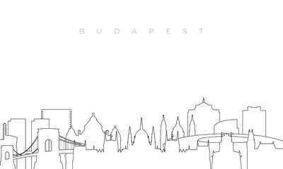 Outline Budapest skyline. Trendy template with Budapest buildings and landmarks in line style. Stock vector design.  - 767814779