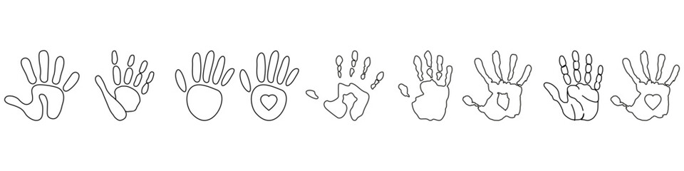 Obraz premium Handprint icon vector set. Hand illustration sign collection. Hand Print symbol or logo.