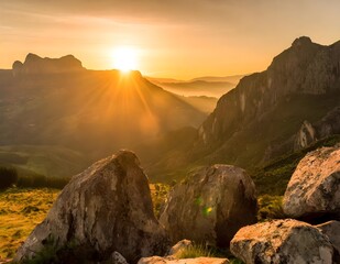 sunset in the mountains