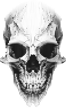 Halftone vector alien skull Illustration