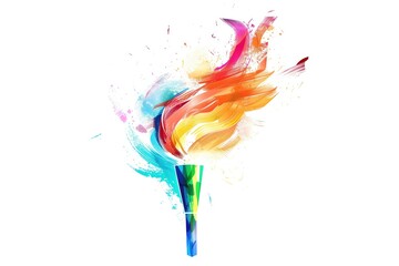 Illustration of torch olympic symbol. 