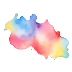 a multicolored gradient watercolor spot on a transparent background. for text, logo