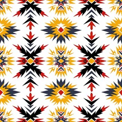 Fototapeta na wymiar Ethnic Tribal Print Design,Native American Inspired Seamless Textile Pattern