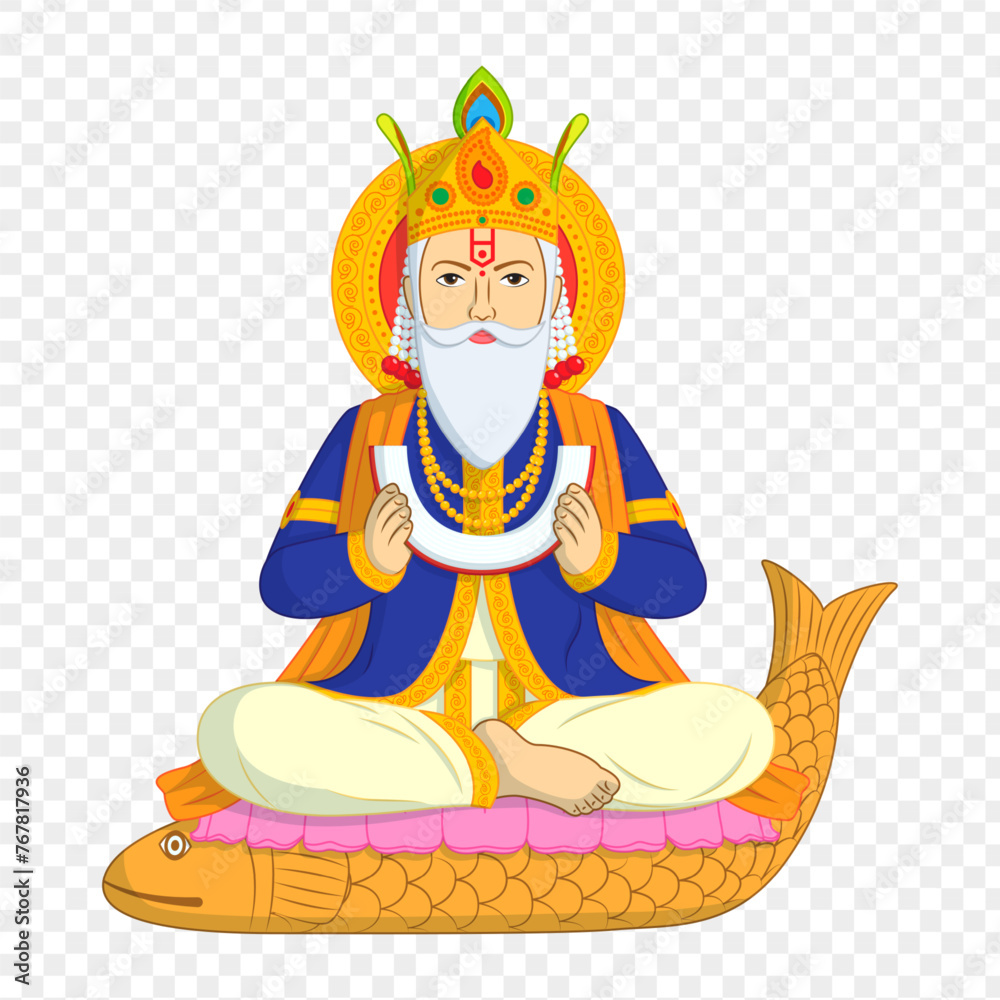 Wall mural Cheti Chand vector portrait on transparent background