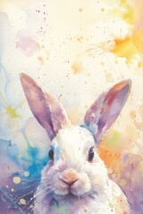 Beautiful watercolor painting of a rabbit. Easter Bunny