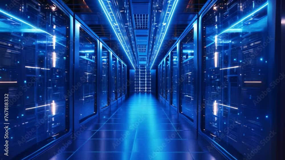 Poster server room data center. internet and technology concept. 3d rendering, server room data center with