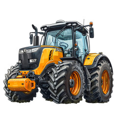 illustration of tractor jcb on a white background 