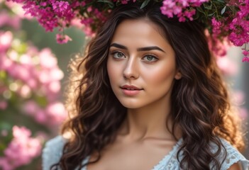 Naklejka premium A Portrait Of Breathtakingly Gorgeous, Exotic, Beautiful Woman. 