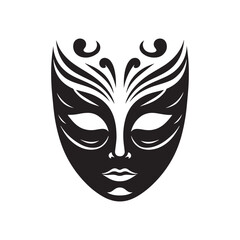 Theatrical Masks Icon Sheet Silhouette Vector: Dramatic and Expressive Theater Symbol Collection vector stock.