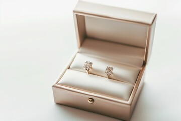 Elegant diamond earrings in a luxurious box