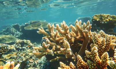 Naklejka na ściany i meble coral in the sea-generative aI