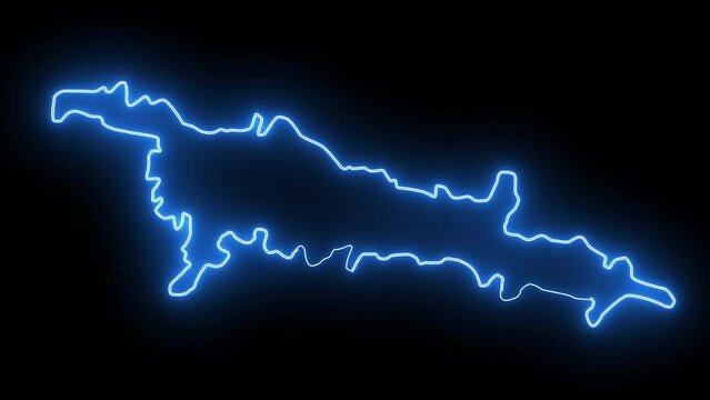 map of Cusco in peru with glowing neon effect
