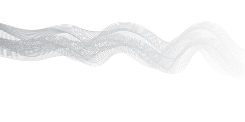 Abstract modern vector wave background. Curved gay or white and black vector illustration. Wavy lines.	