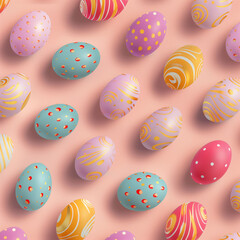 Fototapeta premium Festive Easter Egg Seamless Pattern