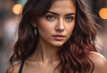 Fototapeta premium A Portrait Of Breathtakingly Gorgeous, Exotic, Beautiful Woman. 