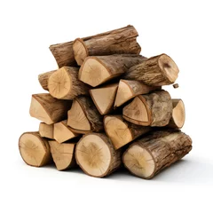 Kissenbezug Photo of firewood isolated on white background © lensvault