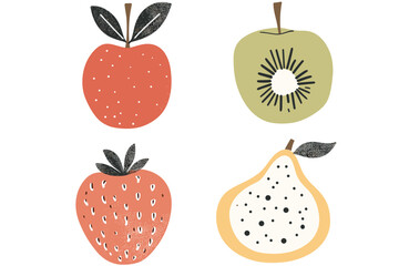  A vibrant medley of fruits, each with distinct patterns