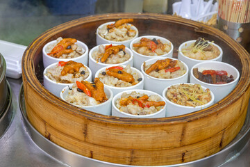 Traditional Dim Sum in Chinese Food Restaurant Hong Kong