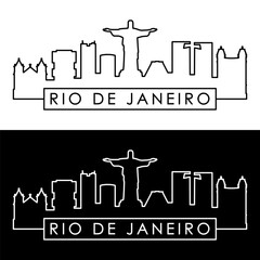 Rio de Janeiro skyline. Linear style.
Rio de Janeiro city single line. Editable vector file. - 767820901