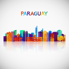 Paraguay skyline silhouette in colorful geometric style. Symbol for your design. Vector illustration. - 767820919