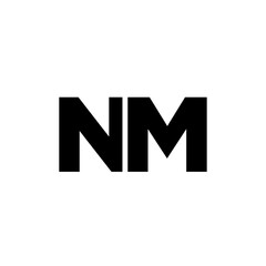 Letter N and M, NM logo design template. Minimal monogram initial based logotype.