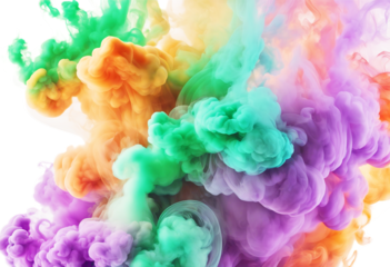 white colorful Violet Green ink background smoke Abstract background background colorful smoke Orange