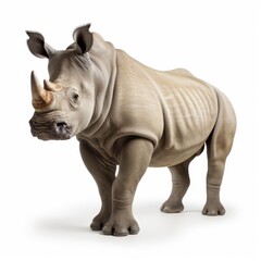 Photo of rhinoceros isolated on white background