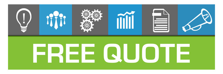 Free Quote Blue Green Box Business Symbols On Top Squares 