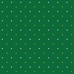 Small white and green seamless polka dot pattern vector, Green background. Christmas Theme