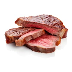 Fototapeta premium Photo of ribeye steak slice isolated on white background