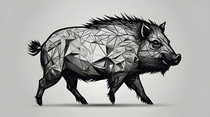 Pigs silhouette generative ai 