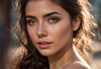 Naklejka premium A Portrait Of Breathtakingly Gorgeous, Exotic, Beautiful Woman. 