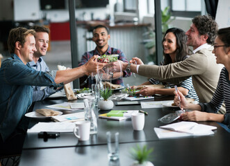 People, lunch and share with workshop, meeting and collaboration for small business conference....