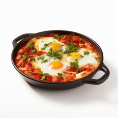 Photo of Shakshuka isolated on white background