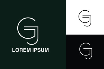 GJ, JG, G, J, Abstract Letters Logo Monogram