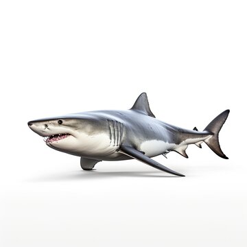 Photo of shark isolated on white background
